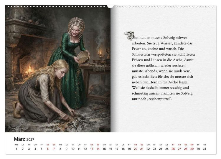 Produktbild: Grimms Hausm&auml;rchen Aschenputtel (Wandkalender 2027 DIN A2 quer), CALVENDO Monatskalender