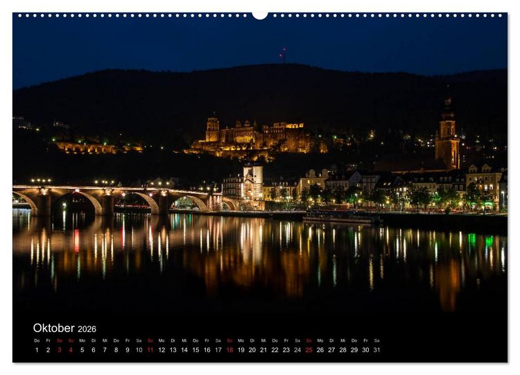 Produktbild: Heidelberger Stadtansichten (hochwertiger Premium Wandkalender 2026 DIN A2 quer), Kunstdruck in Hochglanz