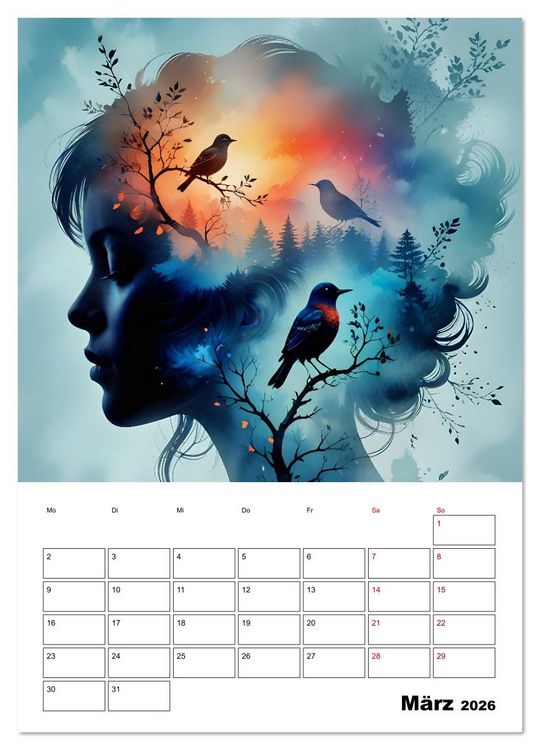 Produktbild: Elementare Seelenreise (Wandkalender 2026 DIN A3 hoch), CALVENDO Monatskalender