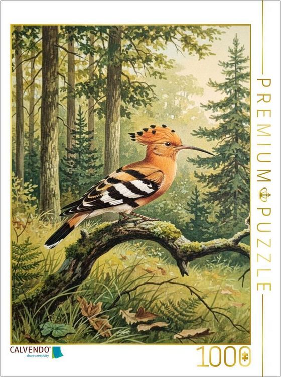 Produktbild: CALVENDO Puzzle Wiedehopf als Gem&auml;lde | 1000 Teile Lege-Gr&ouml;&szlig;e 64x48cm Foto-Puzzle f&uuml;r gl&uuml;ckliche Stunden