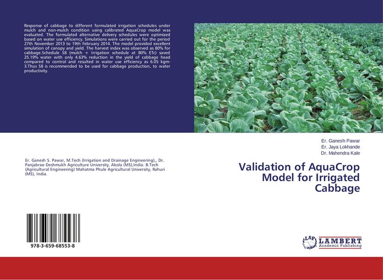 Produktbild: Validation of AquaCrop Model for Irrigated Cabbage