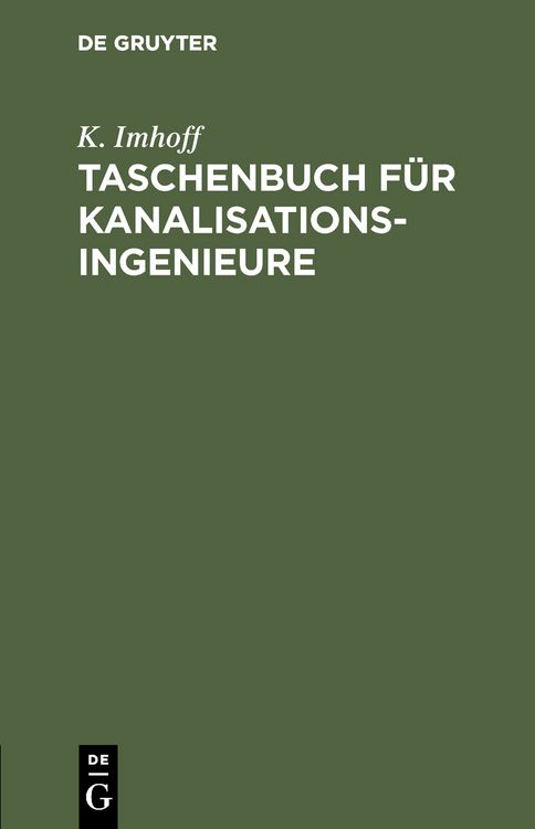 Produktbild: Taschenbuch f&uuml;r Kanalisationsingenieure