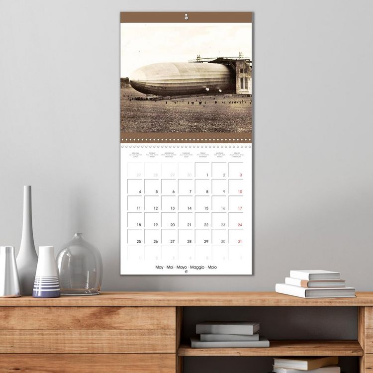 Produktbild: Airships &ndash; Zeppelins on historic postcards (Wall Calendar 2026 12 &times; 12 Inch) CALVENDO 12 Month Wall Calendar