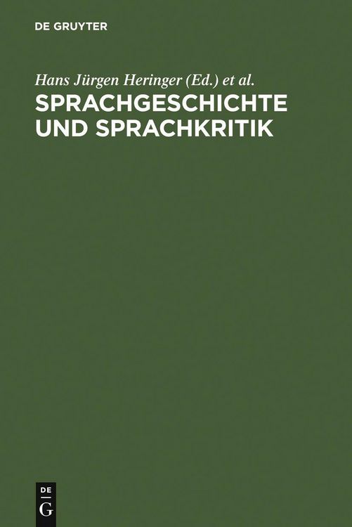 Produktbild: Sprachgeschichte und Sprachkritik