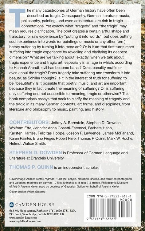 Produktbild: Tragedy and the Tragic in German Literature, Art, and Thought