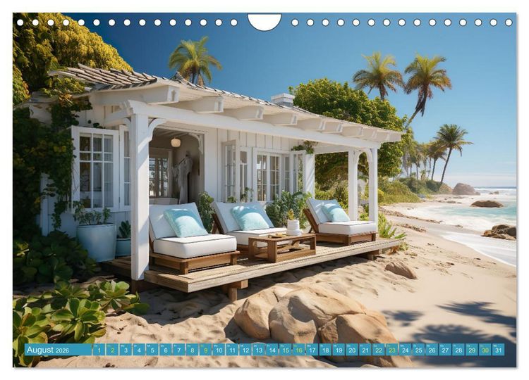 Produktbild: Wundersch&ouml;ne Strandh&auml;user (Wandkalender 2026 DIN A4 quer), CALVENDO Monatskalender