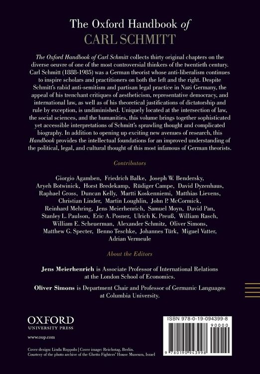 Produktbild: The Oxford Handbook of Carl Schmitt