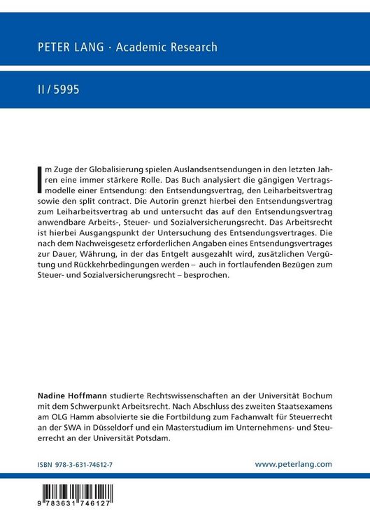 Produktbild: Entsendung und Entsendungsvertrag
