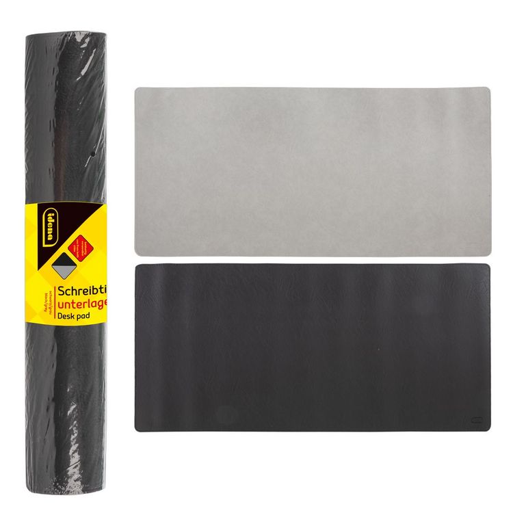 Produktbild: Idena Schreibtischunterlage PU doppelseitig schwarz/grau 80x40cm