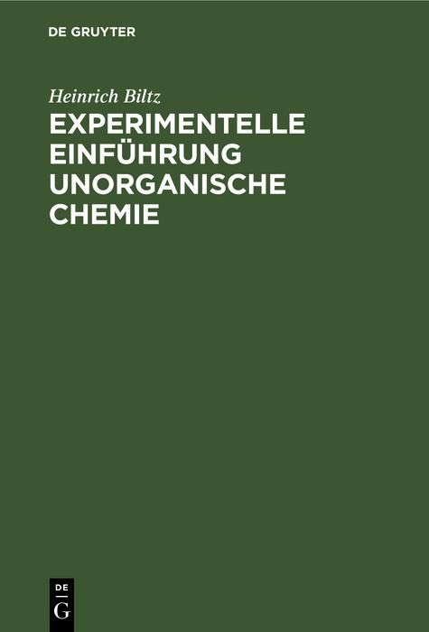 Produktbild: Experimentelle Einf&uuml;hrung unorganische Chemie