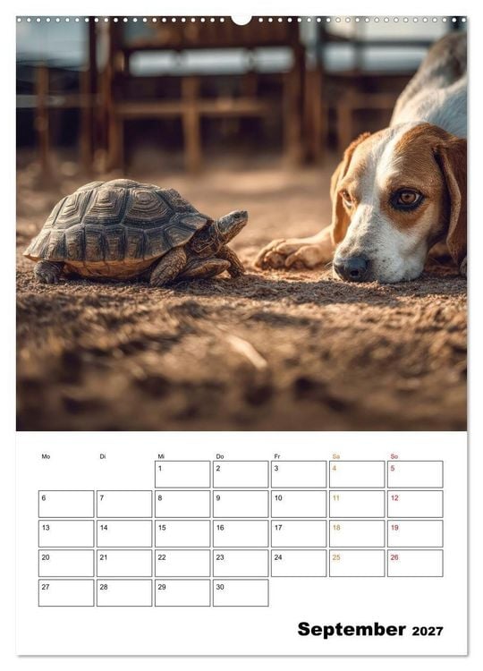 Produktbild: Ein Herz und eine Schnauze - Ein tierisch buntes Miteinander (Wandkalender 2027 DIN A2 hoch), CALVENDO Monatskalender