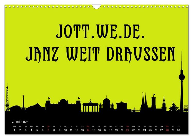 Produktbild: Berliner Mundart (Wandkalender 2026 DIN A3 quer), CALVENDO Monatskalender