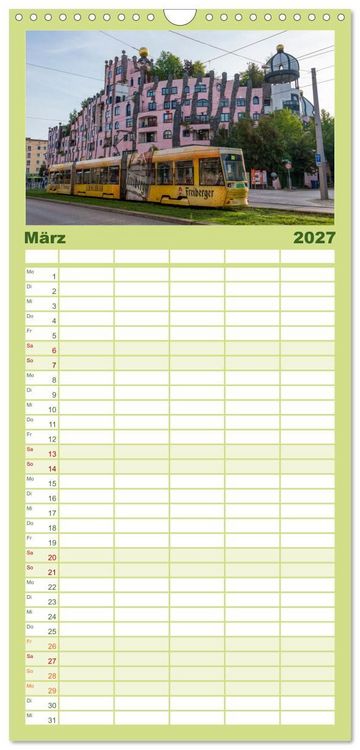 Produktbild: Familienplaner 2027 - Typisch Magdeburg mit 5 Spalten (Wandkalender, 21 x 45 cm) CALVENDO