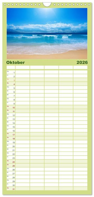 Produktbild: Familienplaner 2026 - Kuba &bull; Impressionen mit 5 Spalten (Wandkalender, 21 x 45 cm) CALVENDO