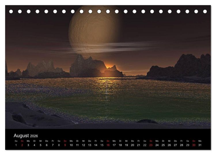 Produktbild: Fantasie-Planeten (Tischkalender 2026 DIN A5 quer), CALVENDO Monatskalender
