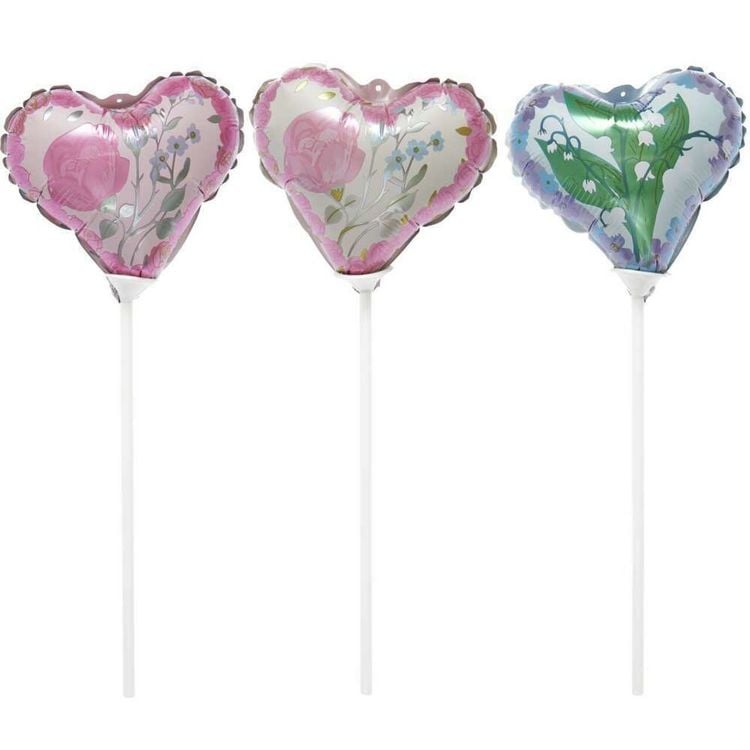 Produktbild: Mini Folienballon Set, Florale Herzen