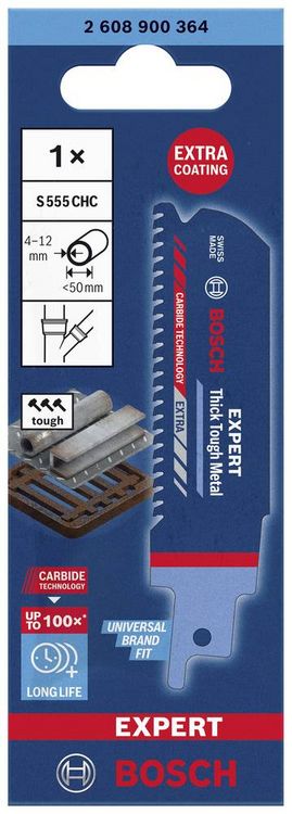 Produktbild: Bosch Accessories 2608900364 EXPERT &lsquo;Thick Tough Metal&rsquo; S 555 CHC S&auml;bels&auml;geblatt, 1&nbsp;St&uuml;ck S&auml;geblatt-L&auml;nge 100 mm 1 St.