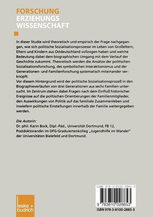 Produktbild: Politische Sozialisation in der Drei-Generationen-Familie