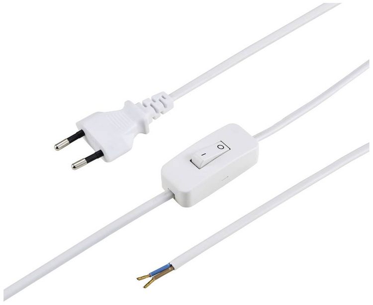 Produktbild: Sygonix SY-6385374 Strom Anschlusskabel Wei&szlig; 1.50m
