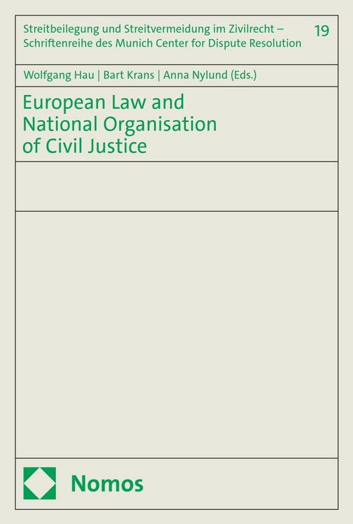 Produktbild: European Law and National Organisation of Civil Justice