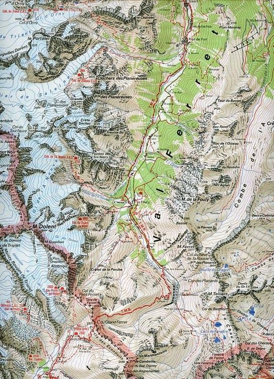 Produktbild: Carta n. 4 Massiccio del monte Bianco 1:50.000. Carta dei sentieri e dei rifugi