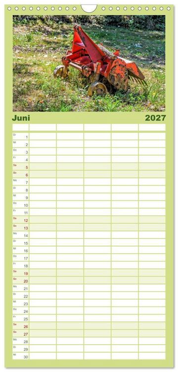 Produktbild: Familienplaner 2027 - Landmaschinen im Dornr&ouml;schenschlaf mit 5 Spalten (Wandkalender, 21 x 45 cm) CALVENDO