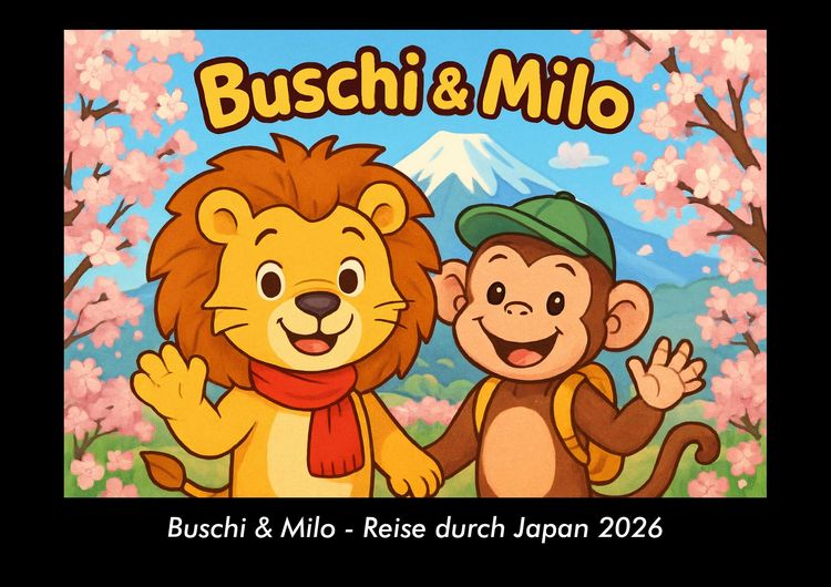 Produktbild: Buschi & Milo - Reise durch Japan 2026 Fotokalender DIN A3