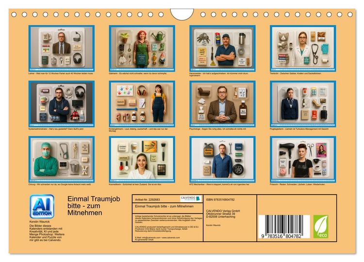 Produktbild: Einmal Traumjob bitte - zum Mitnehmen (Wandkalender 2027 DIN A4 quer), CALVENDO Monatskalender