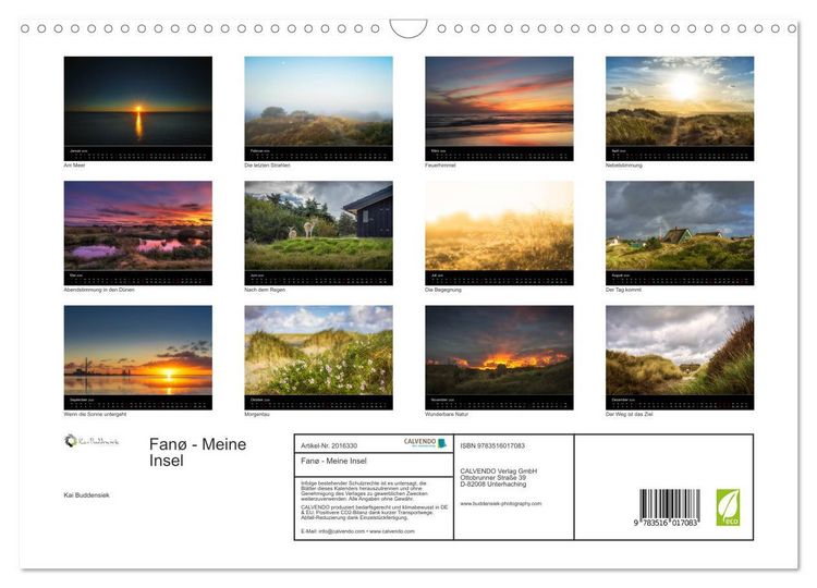 Produktbild: Fan&oslash; - Meine Insel (Wandkalender 2026 DIN A3 quer), CALVENDO Monatskalender