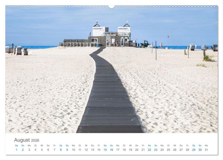 Produktbild: Norderney Sehnsuchtskalender (Wandkalender 2026 DIN A2 quer), CALVENDO Monatskalender