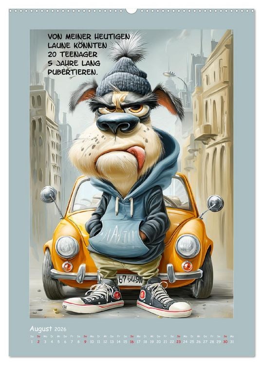 Produktbild: Hundstage. Bissiger Humor vom Feinsten (hochwertiger Premium Wandkalender 2026 DIN A2 hoch), Kunstdruck in Hochglanz