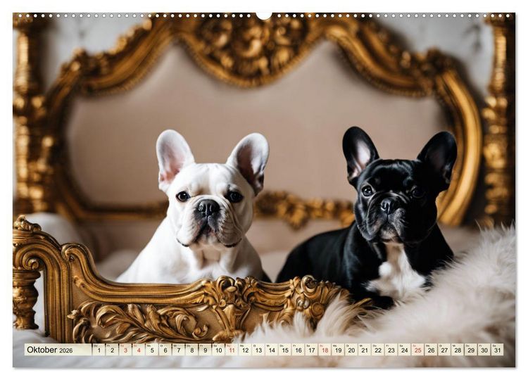 Produktbild: Kleine K&ouml;nige - Franz&ouml;sische Bulldoggen (Wandkalender 2026 DIN A2 quer), CALVENDO Monatskalender