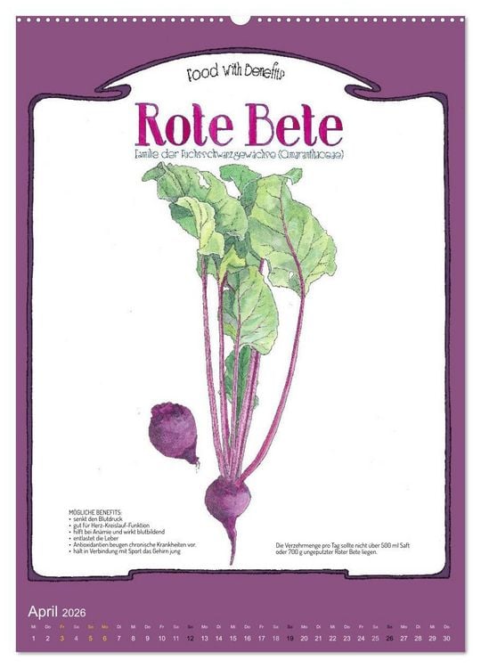 Produktbild: Food with Benefits (Wandkalender 2026 DIN A2 hoch), CALVENDO Monatskalender