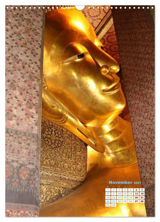 Produktbild: Bangkoks Tempel - Goldene Pagoden und safrangelbe Roben (Wandkalender 2027 DIN A3 hoch), CALVENDO Monatskalender