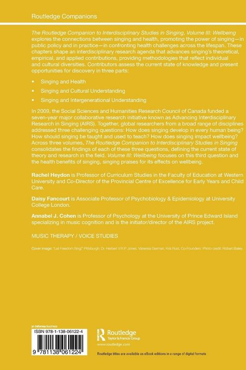 Produktbild: The Routledge Companion to Interdisciplinary Studies in Singing, Volume III