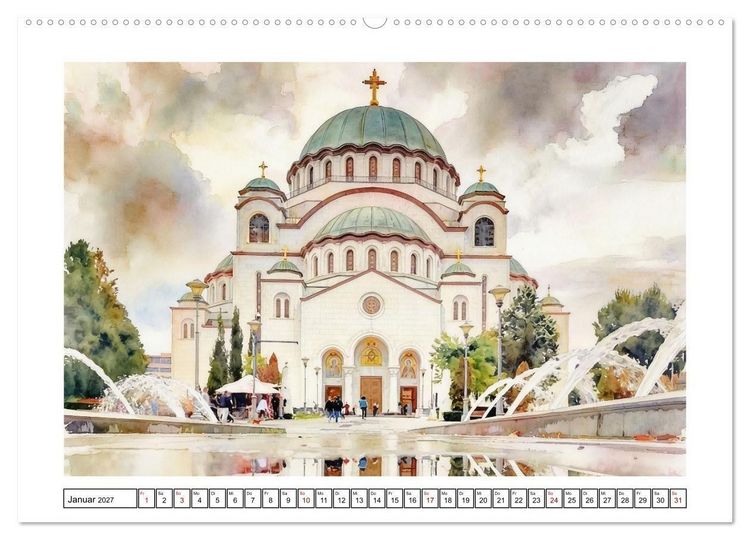 Produktbild: Abwechslungsreiches Serbien (hochwertiger Premium Wandkalender 2027 DIN A2 quer), Kunstdruck in Hochglanz