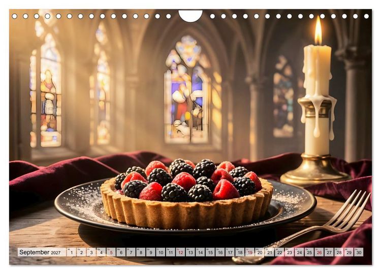 Produktbild: Schattenbankett - Gothic Fine Dining &ndash; 12 Men&uuml;s in dunkler Eleganz (Wandkalender 2027 DIN A4 quer), CALVENDO Monatskalender