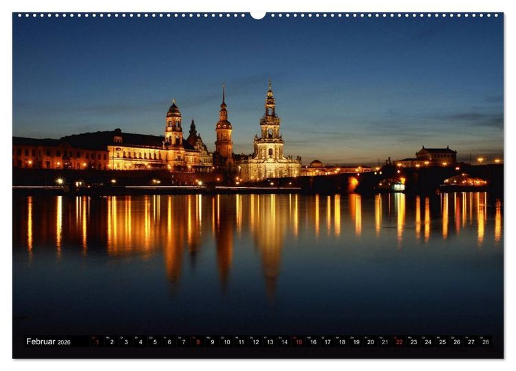 Produktbild: Elbflorenzansichten (hochwertiger Premium Wandkalender 2026 DIN A2 quer), Kunstdruck in Hochglanz