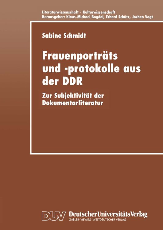 Bild vom Artikel Frauenporträts und -protokolle aus der DDR vom Autor Sabine Schmidt