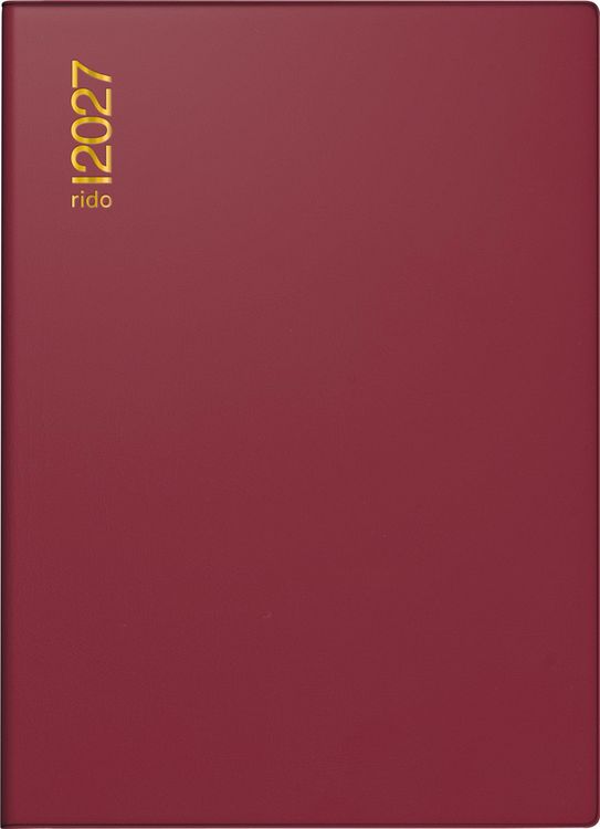 Produktbild: rido/id&eacute; 7013002297 Taschenkalender Mod. perfect/Technik I 2027 A6, Kunststoff, bordeaux