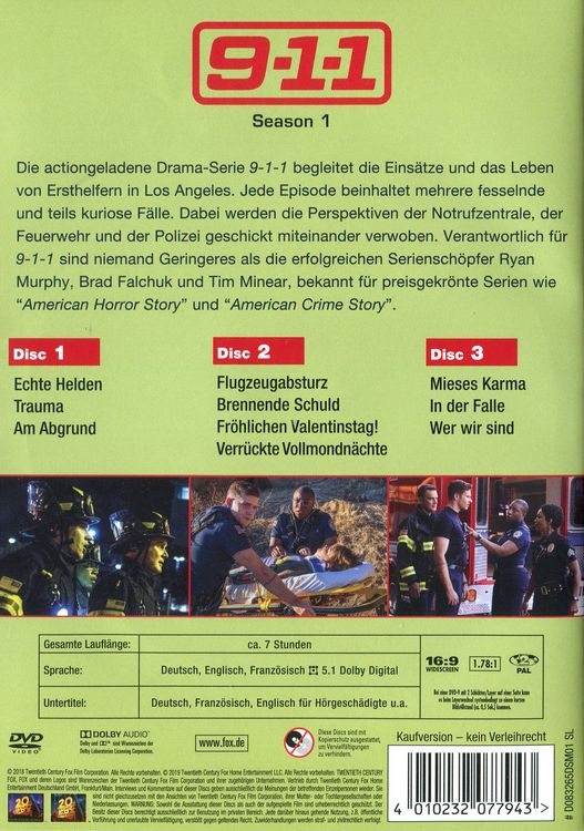 Produktbild: 9-1-1 - Season 1 [3 DVDs]