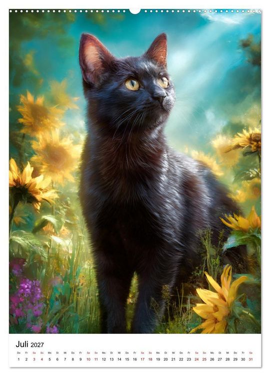 Produktbild: Von wegen Ungl&uuml;ck! - Die faszinierende Welt schwarzer Katzen (Wandkalender 2027 DIN A2 hoch), CALVENDO Monatskalender