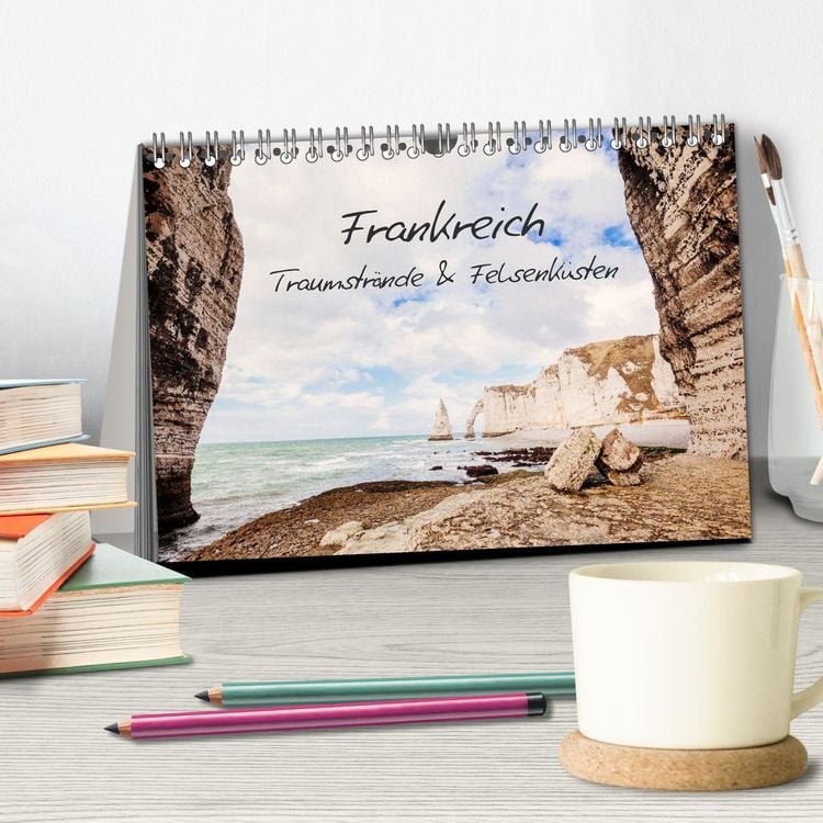 Produktbild: Frankreich - Traumstr&auml;nde & Felsenk&uuml;sten (Tischkalender 2026 DIN A5 quer), CALVENDO Monatskalender