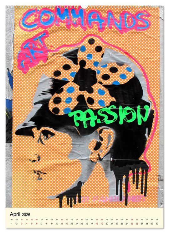 Produktbild: Flower Power in StreetArt (hochwertiger Premium Wandkalender 2026 DIN A2 hoch), Kunstdruck in Hochglanz