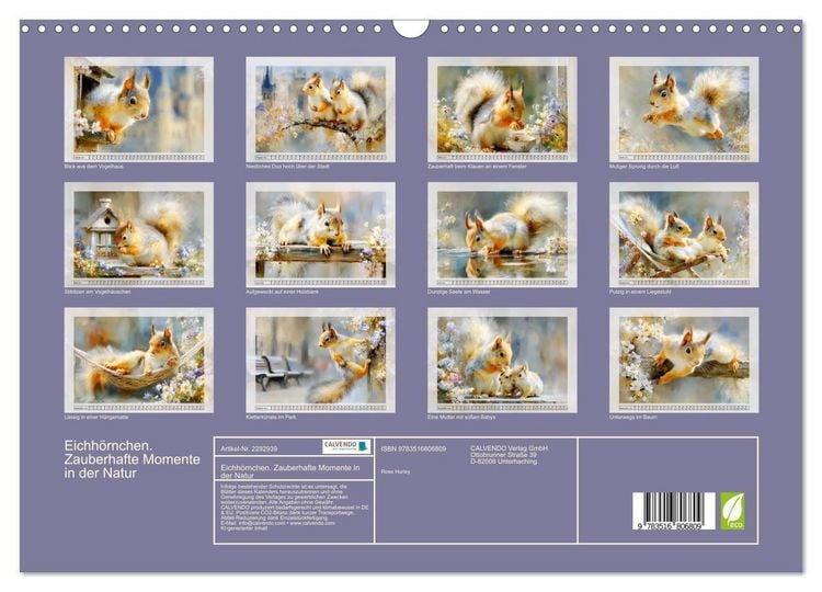 Produktbild: Eichh&ouml;rnchen. Zauberhafte Momente in der Natur (Wandkalender 2027 DIN A3 quer), CALVENDO Monatskalender