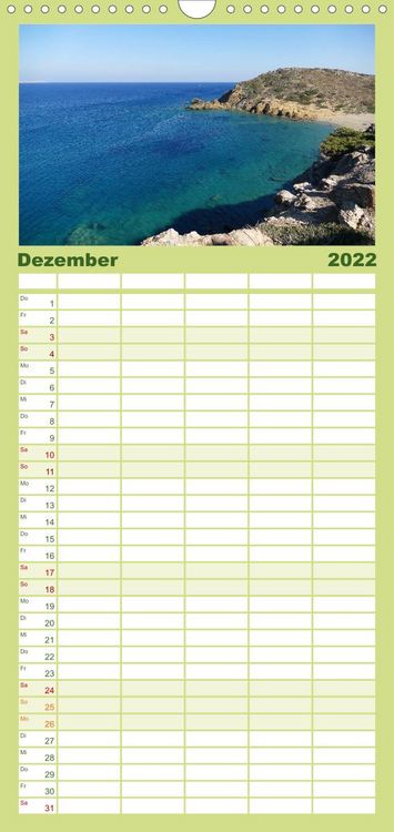 Produktbild: Kreta - Paradies an der Wiege Europas - Familienplaner hoch (Wandkalender 2022 , 21 cm x 45 cm, hoch)