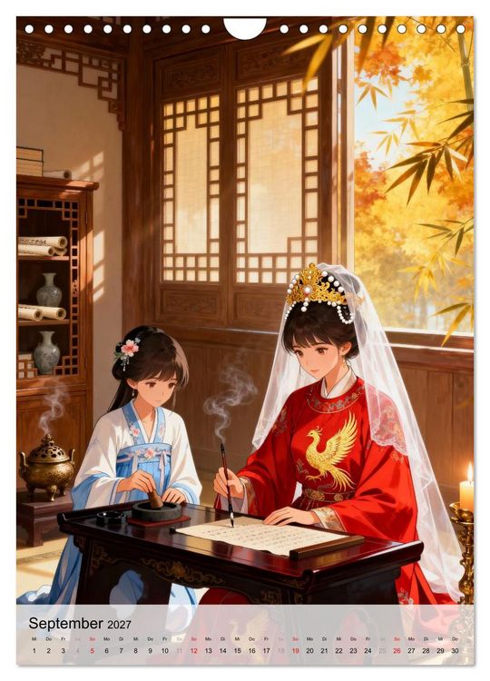 Produktbild: Hanfu und Herzensbande (Wandkalender 2027 DIN A4 hoch), CALVENDO Monatskalender