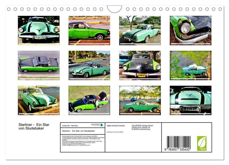 Produktbild: Starliner - Ein Star von Studebaker (Wandkalender 2026 DIN A4 quer), CALVENDO Monatskalender