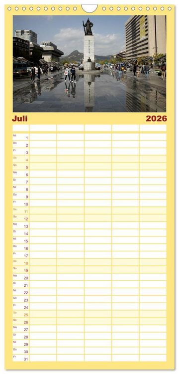 Produktbild: Familienplaner 2026 - Seoul mit 5 Spalten (Wandkalender, 21 x 45 cm) CALVENDO