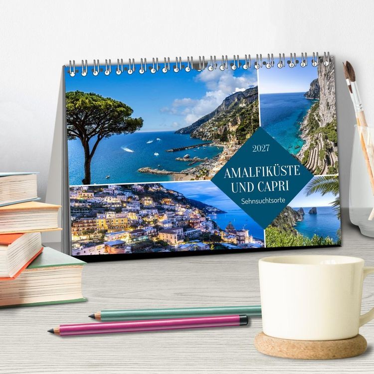 Produktbild: Amalfik&uuml;ste und Capri - Sehnsuchtsorte (Tischkalender 2027 DIN A5 quer), CALVENDO Monatskalender